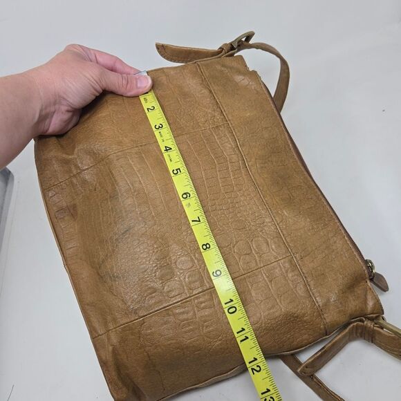 GREAT AMERICAN LEATHER WORKS Shoulder Bag Caramel Brown Purse Soft Boho Embossed - Picture 11 of 16